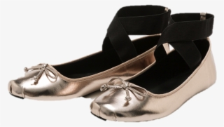 Ballerinas Metalizadas Con Cinta Negra #7221027