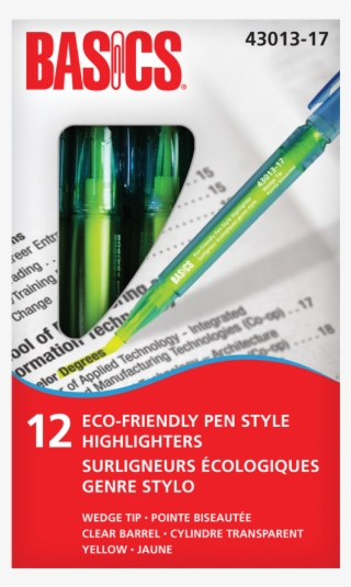 Basics® Eco-friendly Pen Style Highlighters #7223213