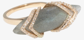 Maiyet Labradorite & Diamond Ribcage Skinny Ring From #7229984