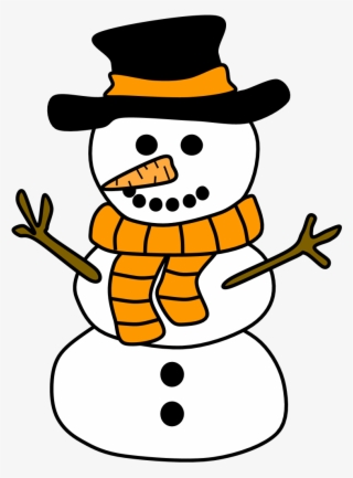 Snowman, Hat, Scarf, Orange, Png #7232193