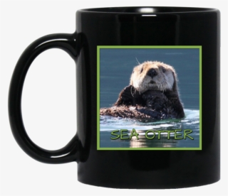 Sea Otter Square 11 And 15 Oz Black Mugs #7242881