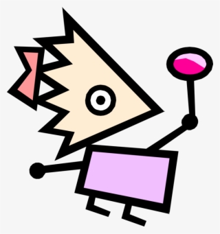 Vector Illustration Of Modern Art Kid Blows Bubbles #7249097