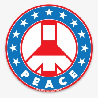 3" Stars N Stripes Peace Sign Sticker #7256914