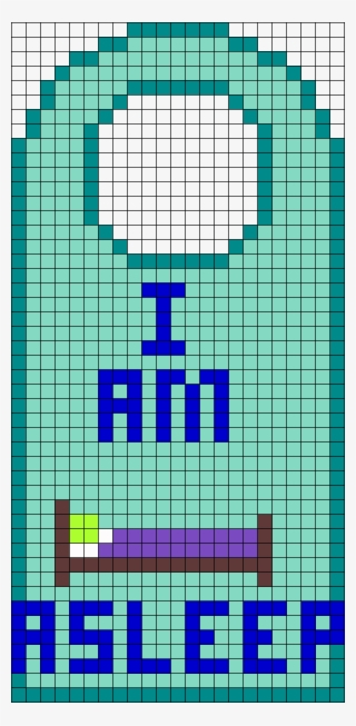 Sleeping Door Hanger Sign Perler Bead Pattern #7263004