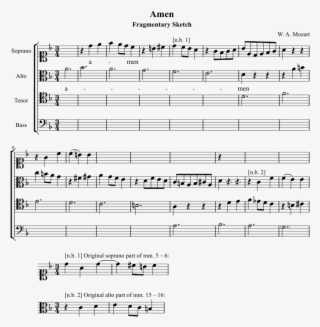 Amen Fugue Fragment From Mozart's Requiem #7267518