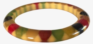 Vintage Bakelite Bangle Bracelet Multicolored Bowties #7269999