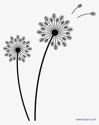 Dandelions Black Clip Art #7279134