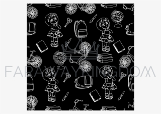 School Girl Black Vector Seamless Pattern #7281206 School Girl Black Vector Seamless Pattern #7281206