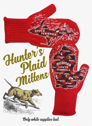 100% Acrylic Deep Red Mittens Printed With Our Signature #7296312