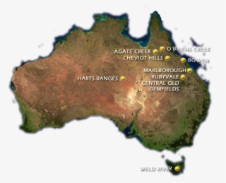Map Of Australia Showing Important Gemstone Locations #7298004
