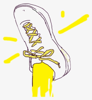 Shoe Digitaldrawing Digitalart Blacklines Yellow Png #7298415