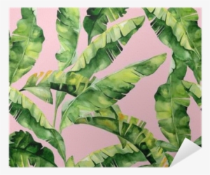 Seamless Watercolor Illustration Of Tropical Leaves, - Watercolor Painting #730782