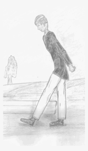 Clipart Courting Man Sketch Big Image Png - Sketch #733516