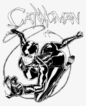 Collection Of Free Catwoman Drawing Black And White - Catwoman Black And White Clipart #733650