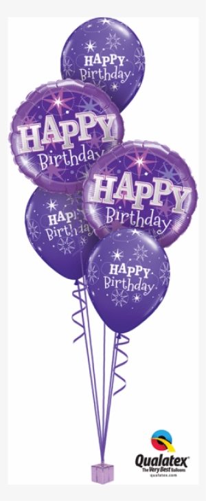 Birthday Purple Sparkle Bouquet At London Helium Balloons - Lavender Unicorn Birthday Party Balloon Bouquet, Purple #733752