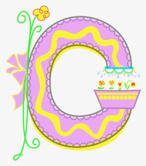 Monogram Of The Letter G With Flowers “ - Circle #735712