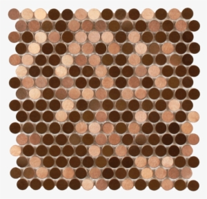 Brushed Copper Rounds Metal Mosaic Tile #736465
