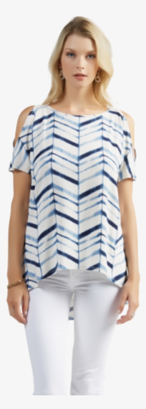 Kat Top In Watercolor Chevron - Blouse #739713