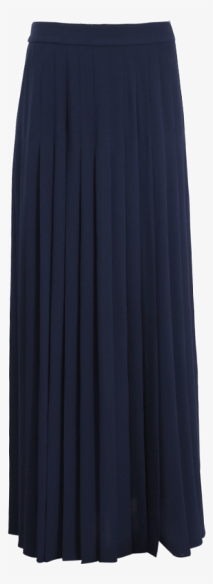 Slashed Pleated Long Skirt - A-line #739763