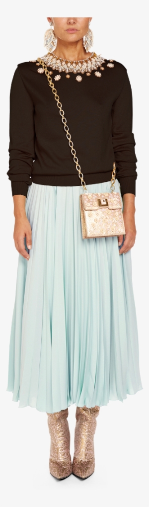 Pleated Midi Skirt - Overskirt #739812