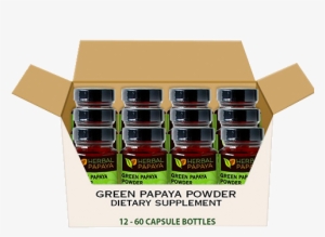 Green Papaya Capsules - Case - Papaya Leaf Extract - 12/60 Veggie Capsules #739985