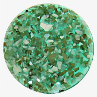 "light Green In Resin" Crushed Shell Insignia 33mm #7300810
