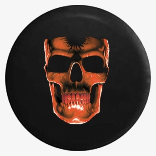 3d Cracked Grinning Skull Almost Glowing Orange Inferno #7316306