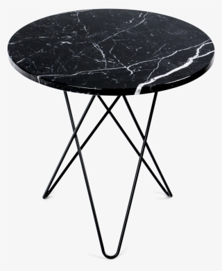 Tall Mini O Table, Black Frame, Black Marble #7321487
