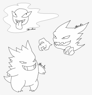 Pokemon Lineart Gastly Gengar #7335058