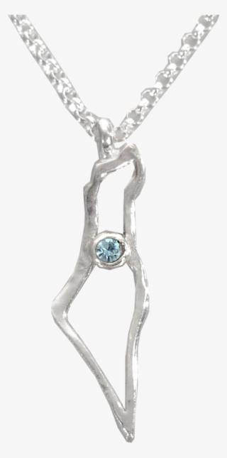 Sterling Silver Israel Map Necklace #7335371