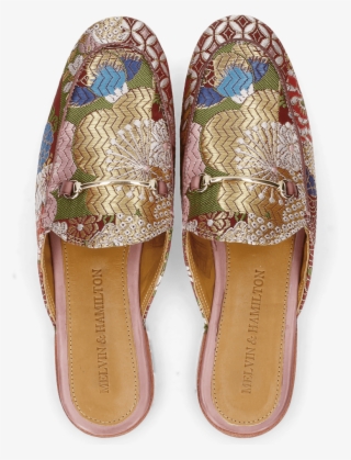 Mules Scarlett 4 Textile Glory Plum Trim Gold #7341021