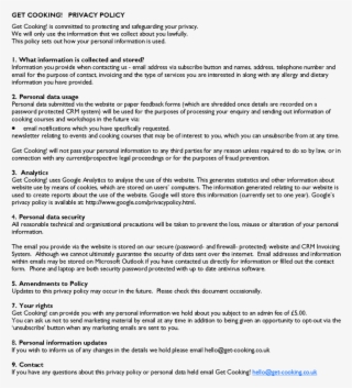 Get Cooking Privacy Policy #7343582