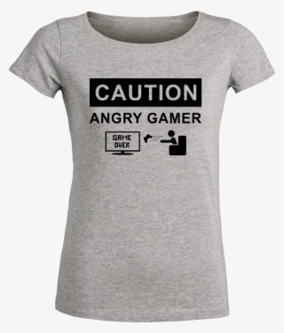 Angry Gamer T-shirt Stella Loves Girlie Heather Grey #7346539