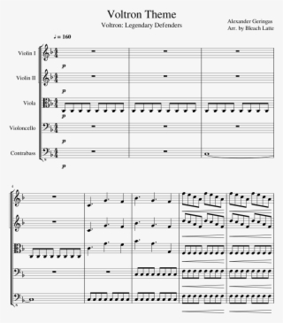 Voltron Theme Sheet Music For Violin, Viola, Cello, #7352342