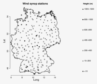 Map Of Synoptic Stations Over Germany #7368443