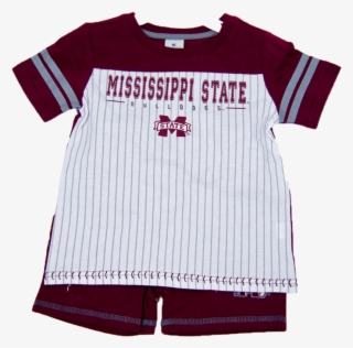 Toddler Striped Mississippi State Baseball Tee And #7376717