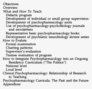 Outline Of The Model Curriculum #7387282