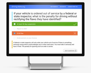 Cdl Practice Test On A Computer Screen #7392869
