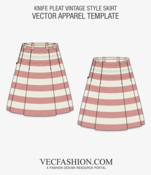 Png Download Knife Pleat Vintage Skirt - Skirt #740047