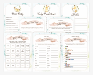 Printable Baby Shower Games Blush Pink Watercolor By - Baby Shower #741627