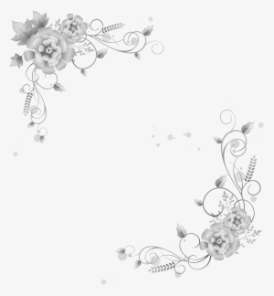Grey Floral Border Png Photo - White Floral Border Png #742554