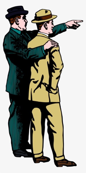 Man In Hat Pointing, Blue And Brown - Transparent Clipart Man Pointing #743954