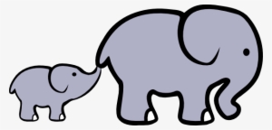 Baby Elephant And Adult Elephant Clip Art - Dibujo De Un Elefante #744466