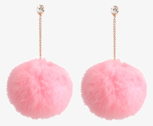Itgirl Shop Fur Fluffy Pom Pom Earrings Aesthetic Apparel, - Earrings #745092