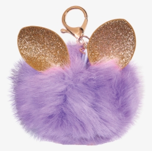 Picture Of Glitter Ears Furry Pom-pom Clip Purple - Glitter #746227