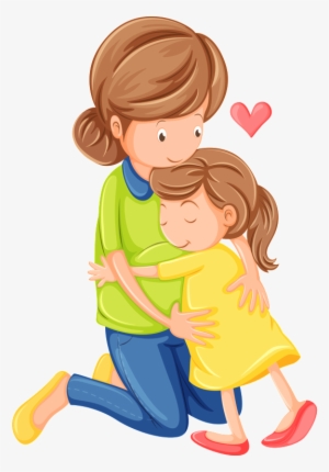 Hugs And Kisses Free - Mother And Daughter Clipart #747164