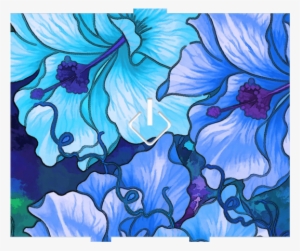 1 High Power - Blue Flowers 5'x7'area Rug #748777