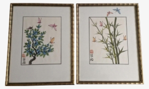 Johnson Lee, Butterfly And Bamboo Finger Watercolor - Art #748929