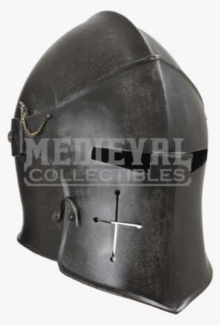 Epic Dark Visored Barbuta Helmet #7407085