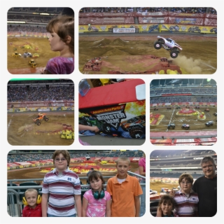 Family Watching Monster Trucks #7408929